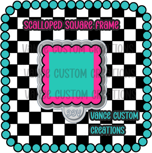 Scalloped Square Frame Freshie Mold