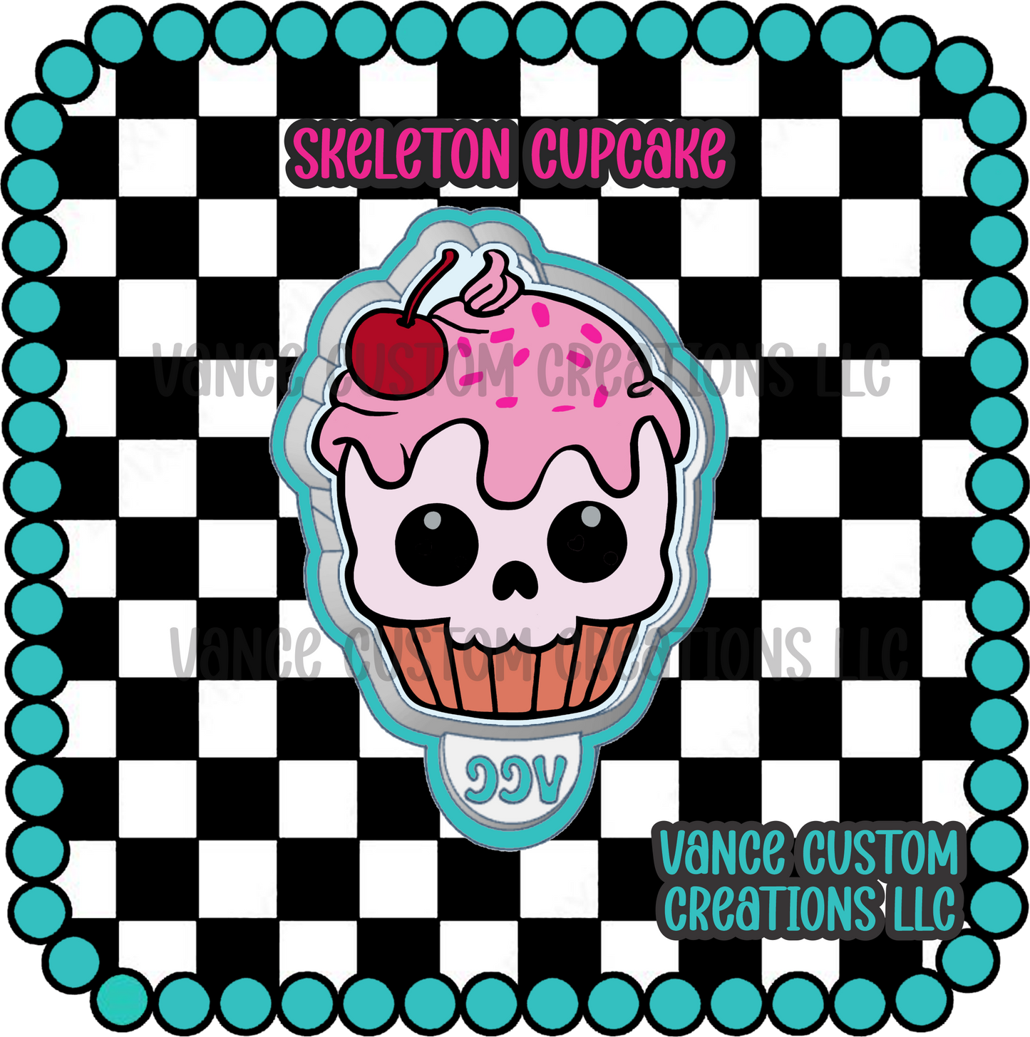 Skeleton Cupcake Freshie Mold