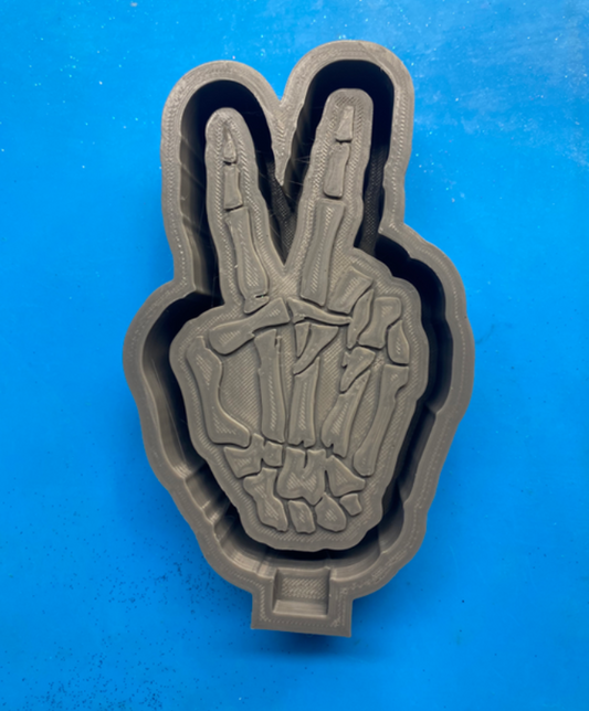 Skull Peace Sign Freshie Mold