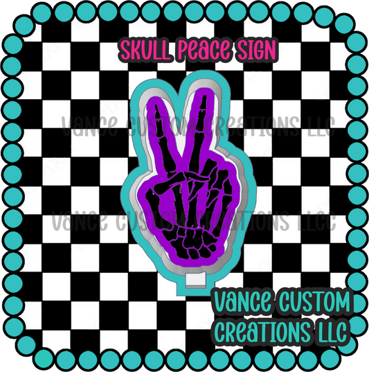 Skull Peace Sign Freshie Mold