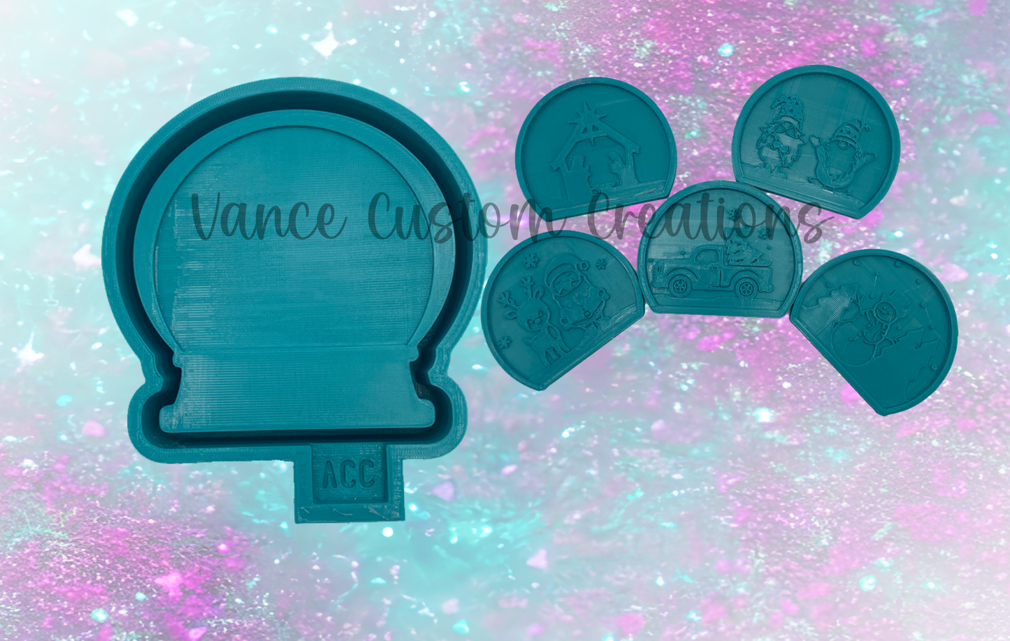 Snow globe with 5 Inserts