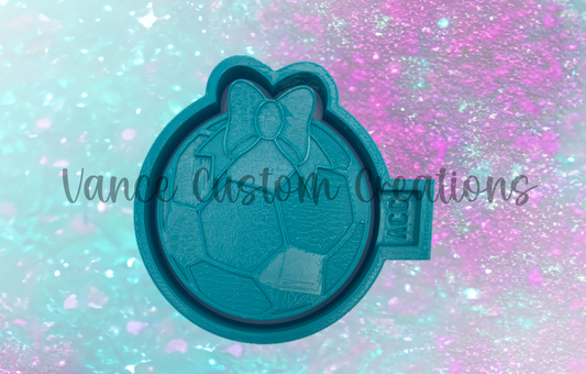 Soccer Ball with Bow Freshie Mold
