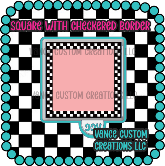 Square with Checkered Border Freshie Mold