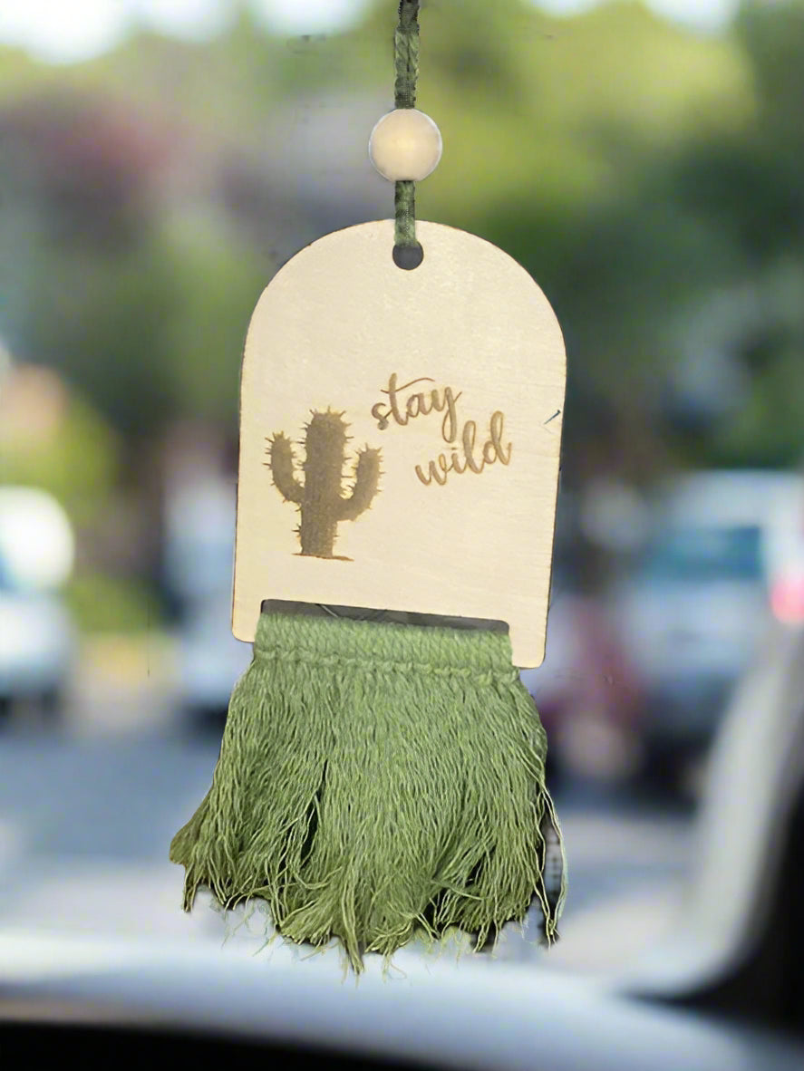 Stay Wild Wooden Car Charm