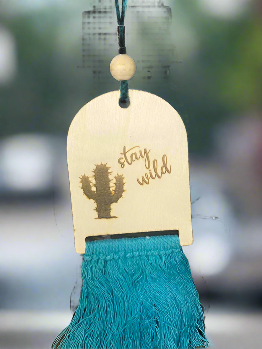 Stay Wild Wooden Car Charm
