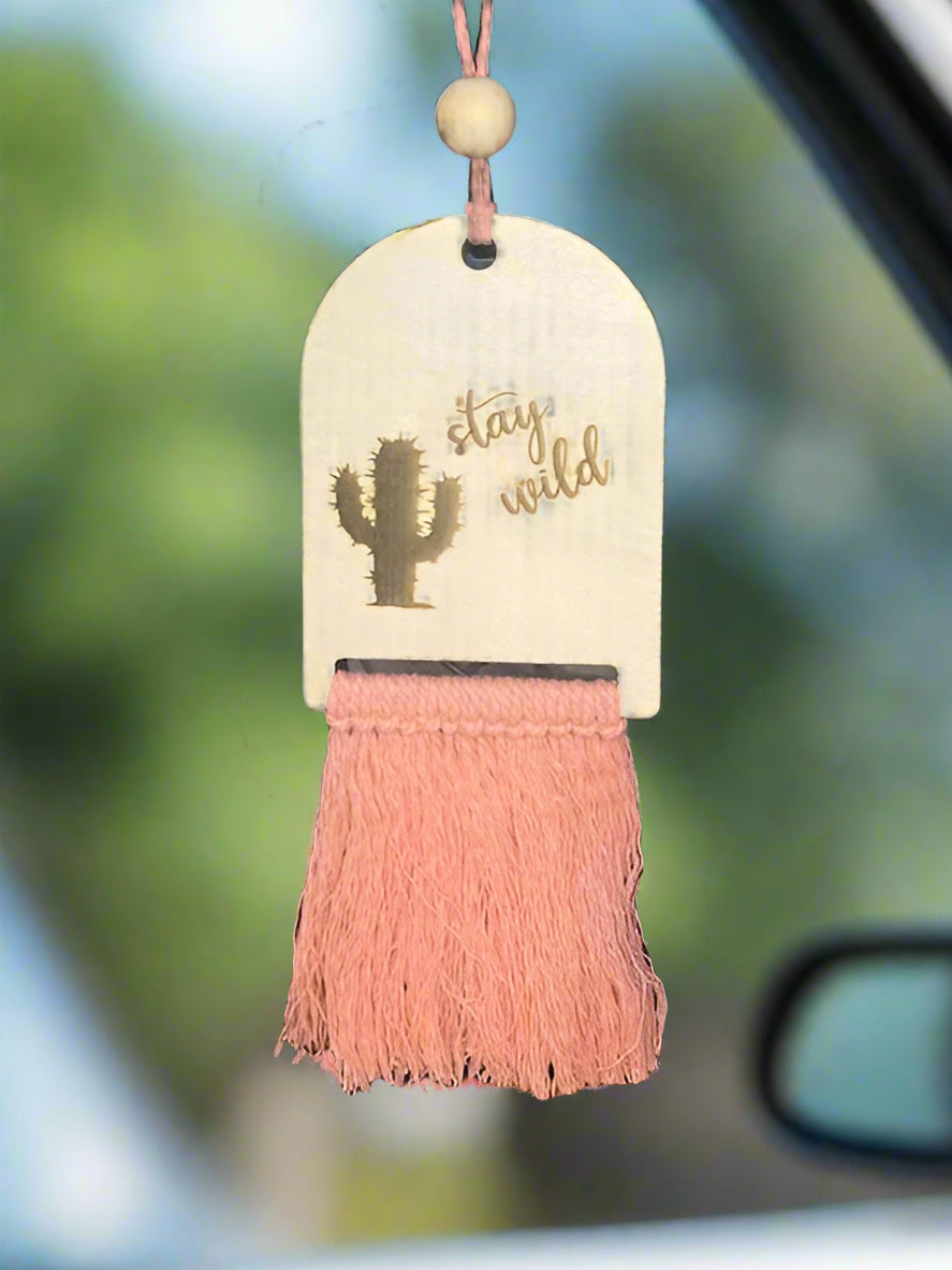 Stay Wild Wooden Car Charm