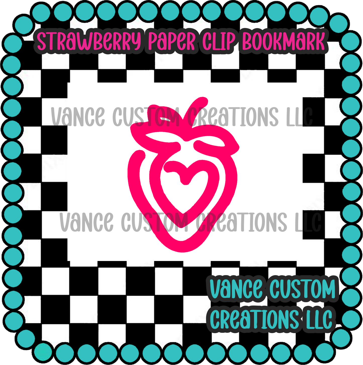 Strawberry Paper Clip Bookmark Blank