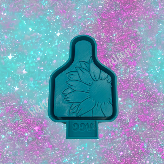 Sunflower Cow Tag Freshie Mold