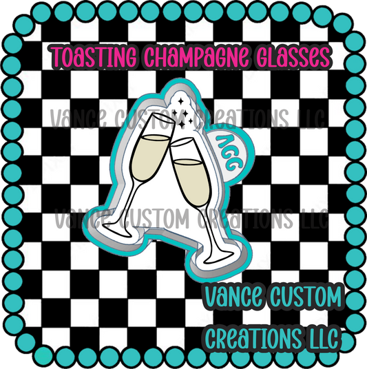 Toasting Champagne Glasses Freshie Mold