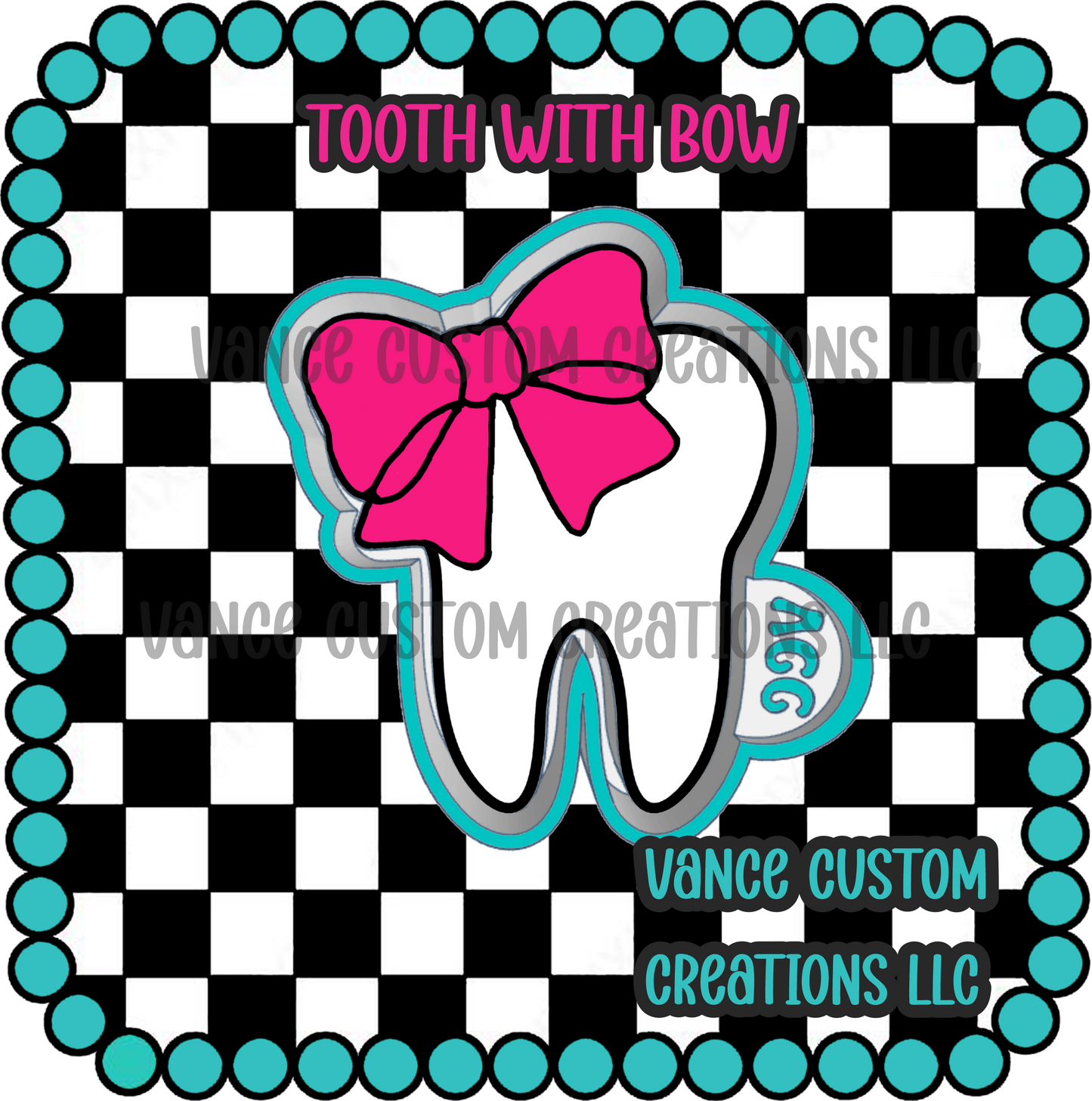 Tooth with Bow Freshie Mold