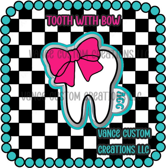 Tooth with Bow Freshie Mold