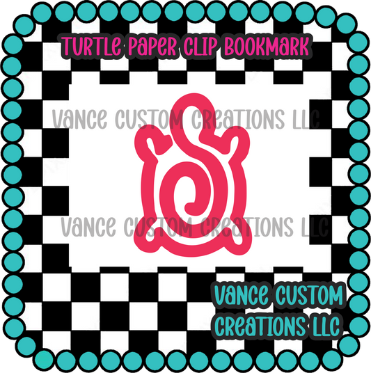 Turtle Paper Clip Bookmark Blank