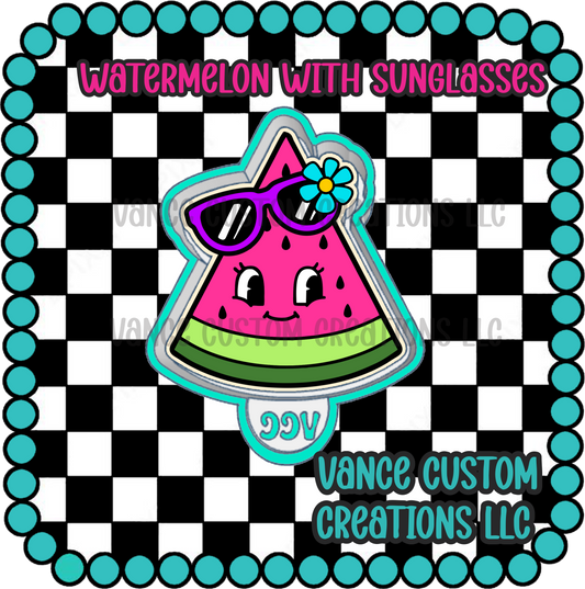 Watermelon with Sunglasses Freshie Mold
