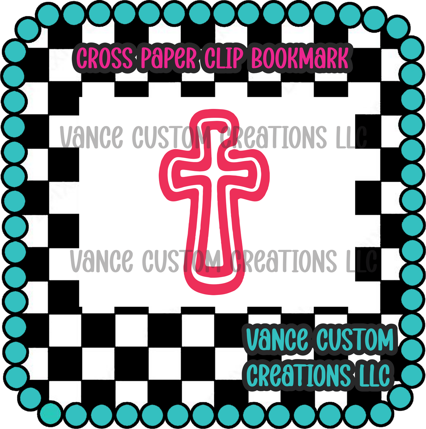 Cross Paper Clip Bookmark Blank