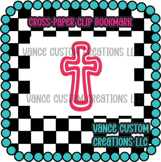 Cross Paper Clip Bookmark Blank