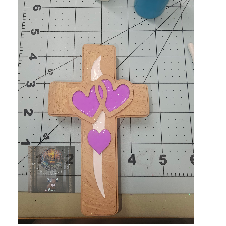 Cross With Hearts Freshie Mold