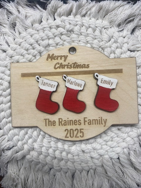 Personalized Family Stockings Christmas Ornament