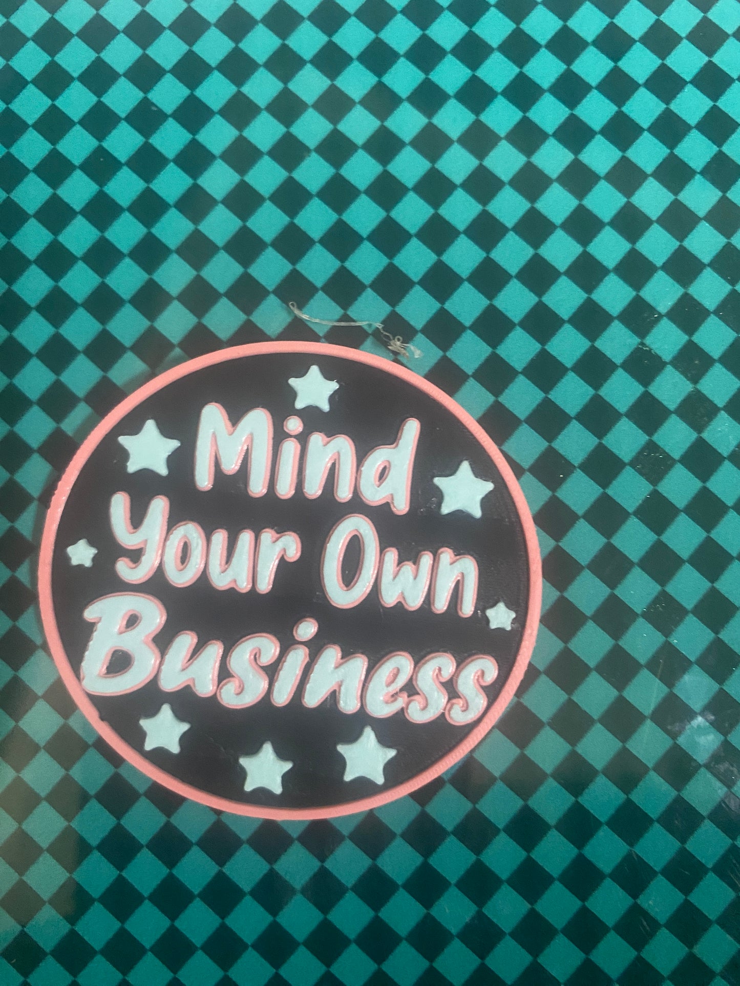 Mind Your Own Business 3D Printed Badge Topper