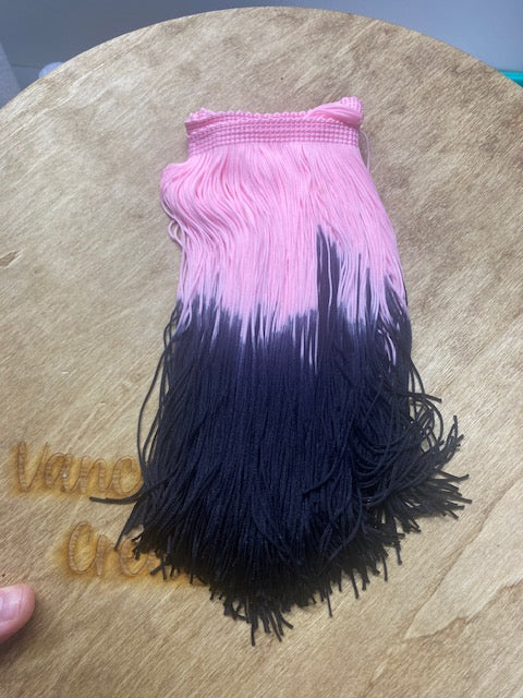 Light Pink & Black Ombre Fringe