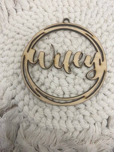 Unfinished Wood Wifey Charm