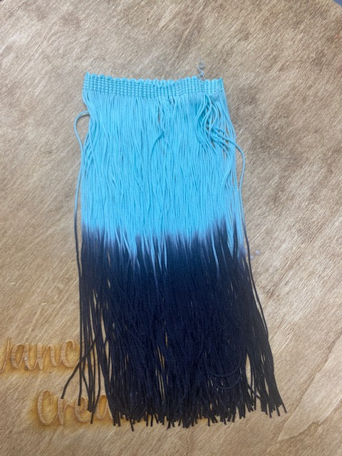 Light Blue & Black Ombre Fringe