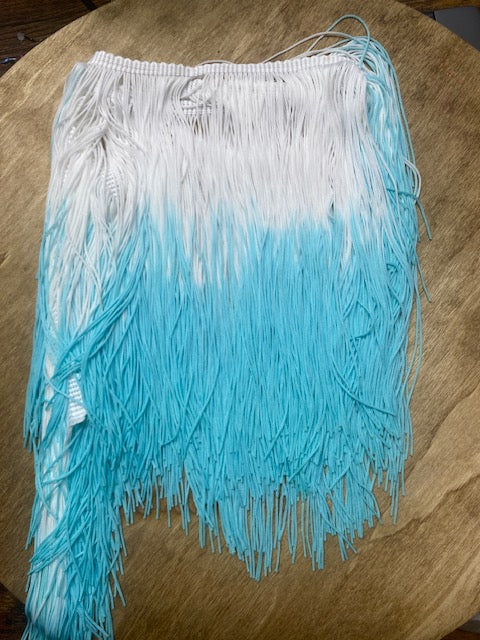 Light Blue & White Ombre Fringe