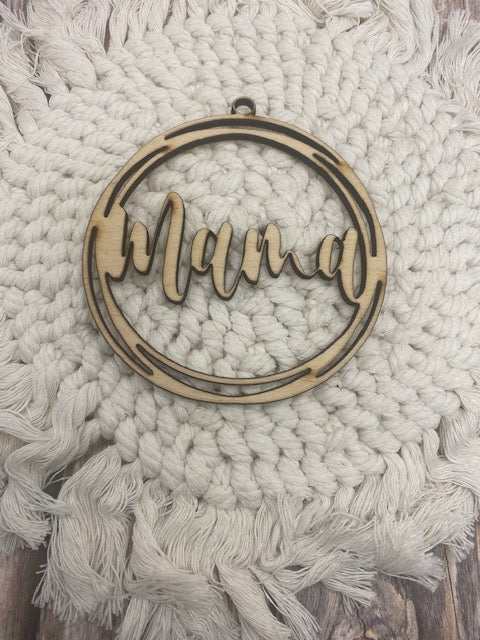 Unfinished Wood Mama Charm