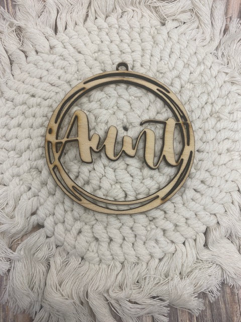Unfinished Wood Aunt Charm