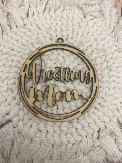 Unfinished Wood Wrestling Mom Charm