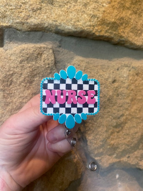 Checked Nurse 3D Printed Badge Topper