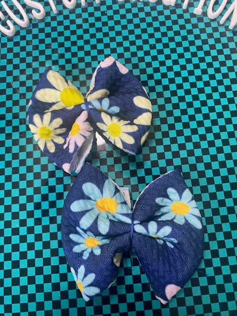 Blue Flower Freshie Bow