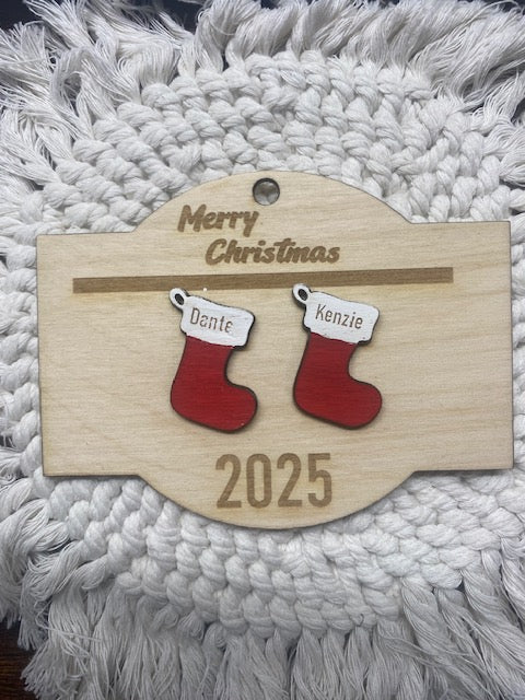 Personalized Family Stockings Christmas Ornament