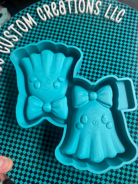3D Ghost with Bow Ventclips Freshie Mold