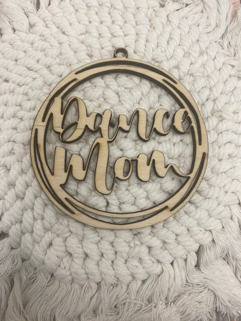 Unfinished Wood Dance Mom Charm