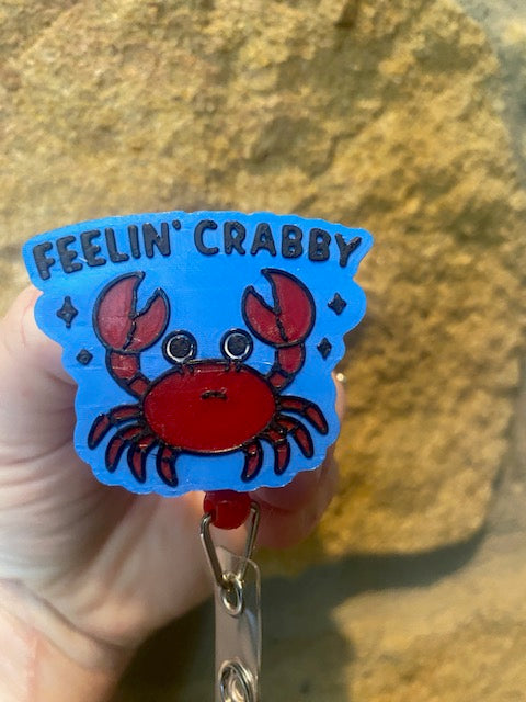 Feelin' Crabby 3D Printed Badge Topper