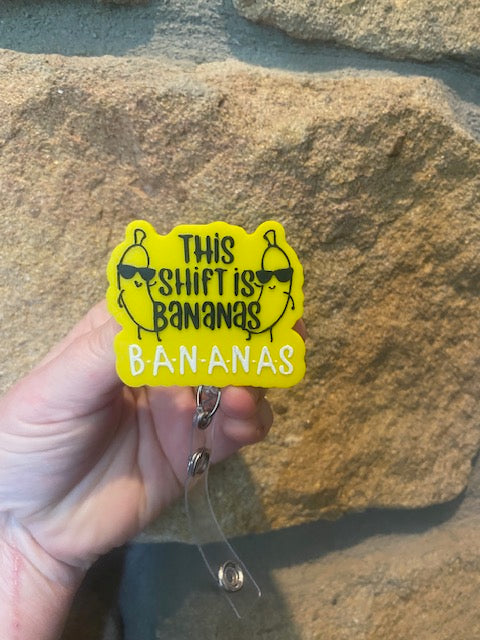 This Shift Is Bananas 3D Printed Badge Topper