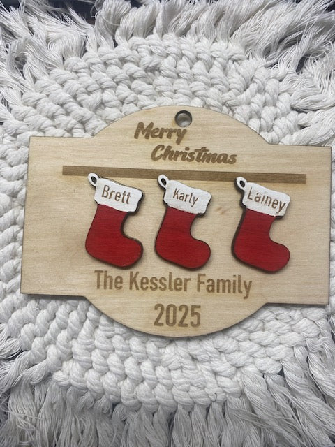 Personalized Family Stockings Christmas Ornament