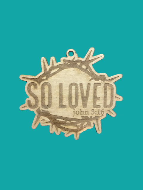 So Loved Wooden Car Charm