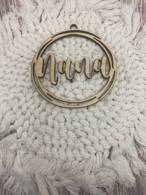 Unfinished Wood Nana Charm