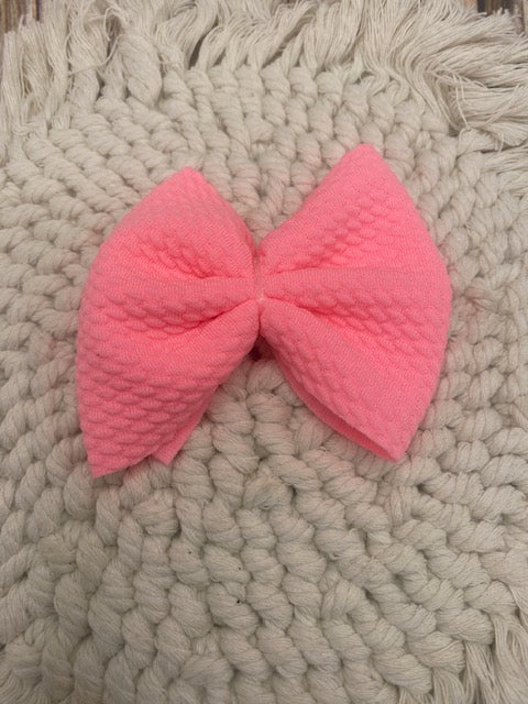 3in Bullet Bow-Neon Pink