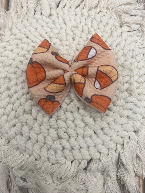 3in Bullet Bow-Pumpkin & Candy Corn