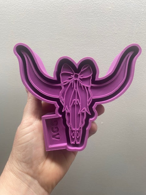 Bull Skull With Bow Mold Housing