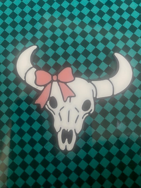 Bull Skull 3D Printed Badge Topper