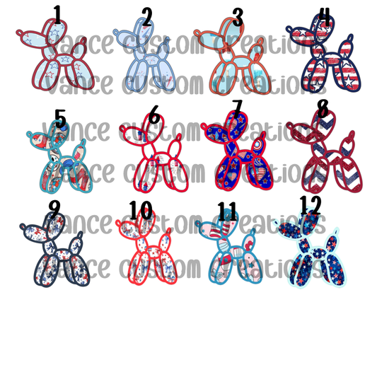 Balloon Dog-Patriotic Cardstock